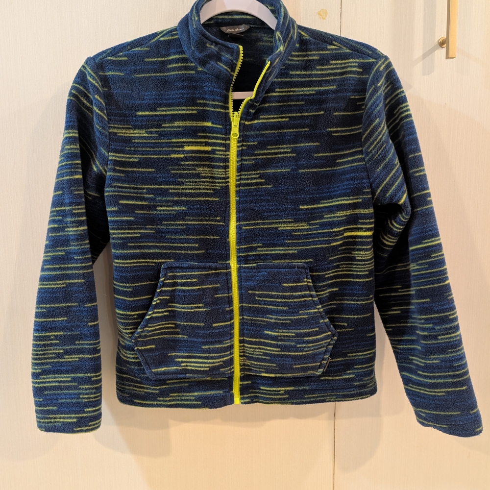 Eddie Bauer Navy and Lime Striped Jacket